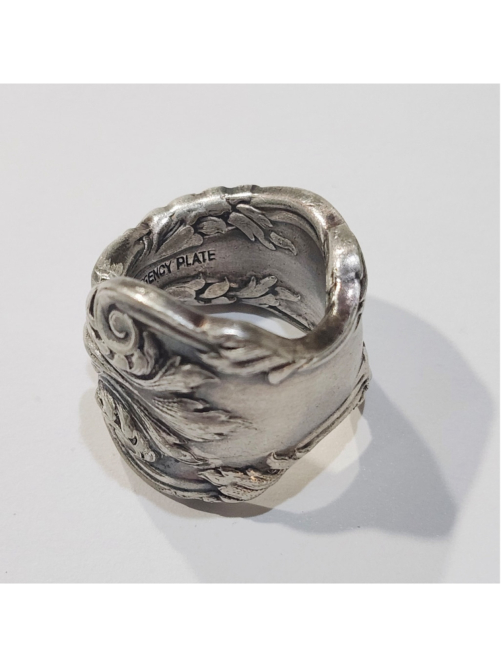 Regency Plate Ring size 6 silverwear spoon ring